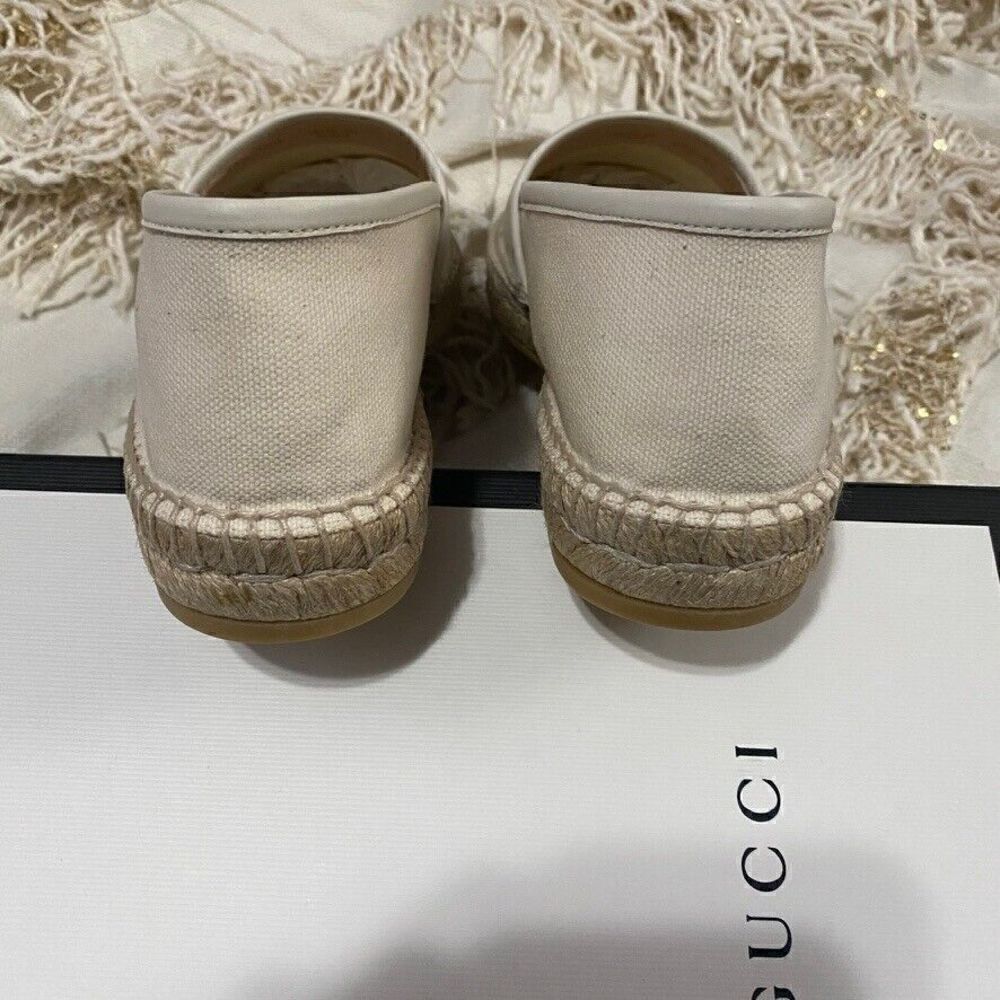 Gucci Logo Canvas Espadrilles Off-White EU 39.5 NEW - Picture 10 of 13